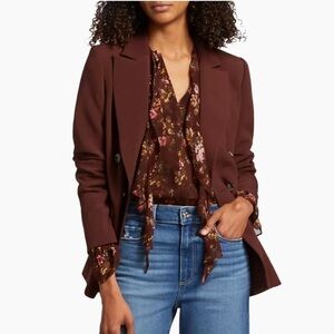 NWT Paige Malbec double breasted blazer in mahogany